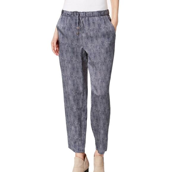 Eileen Fisher Silk Cotton Blend Ankle Length Pull On Printed Pants XL - Picture 1 of 9